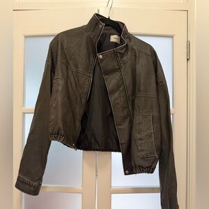 Chic Black Leather Like Jacket